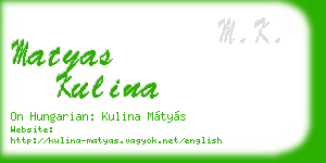 matyas kulina business card